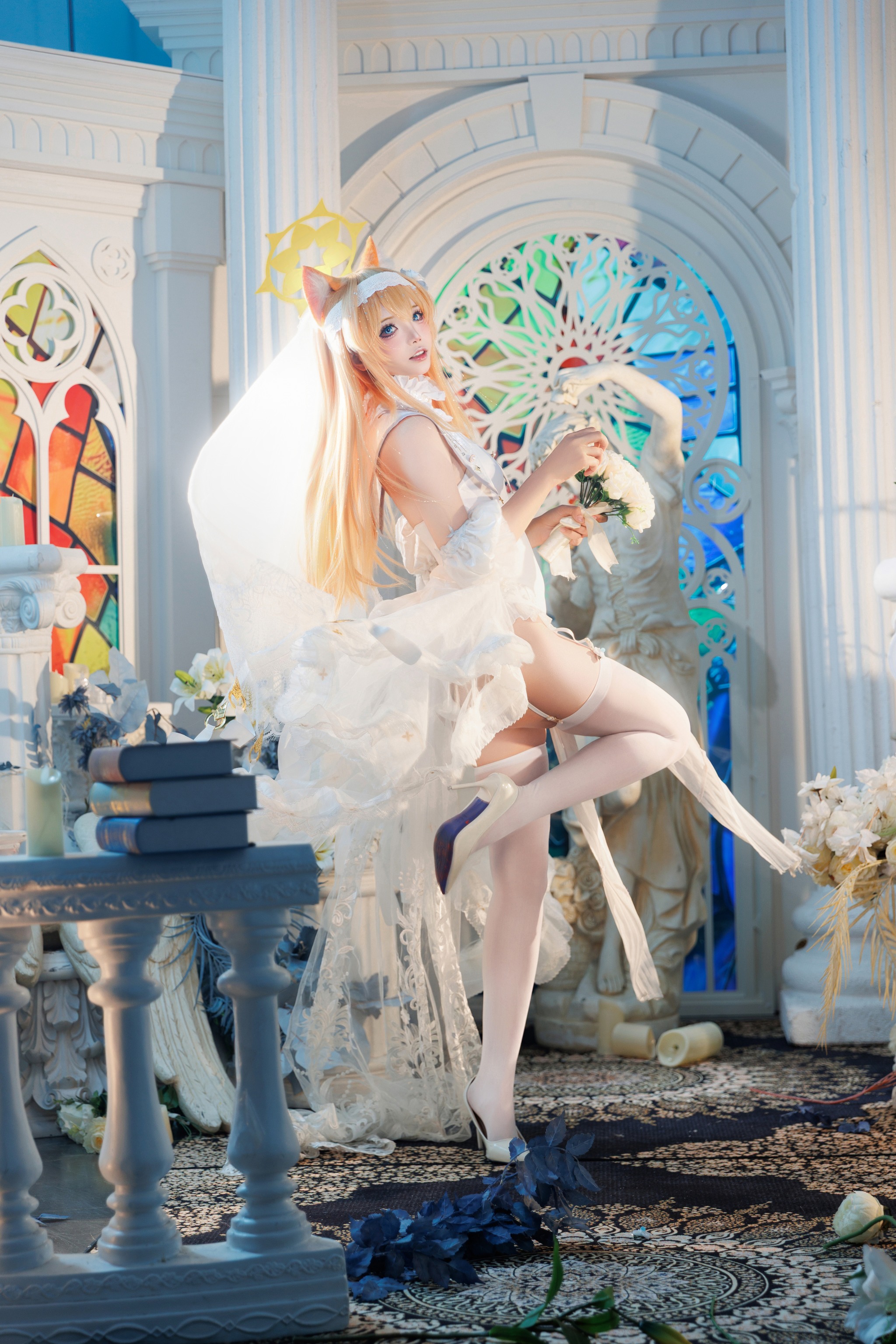 图片[1]-艾西Aiwest – NO.025 蔚蓝档案 伊落玛丽花嫁[31P]-XikXak